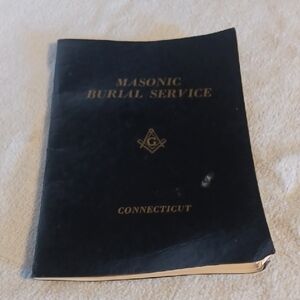 Masonic Burial Service Book - Black Cover 1934-1951 Connecticut